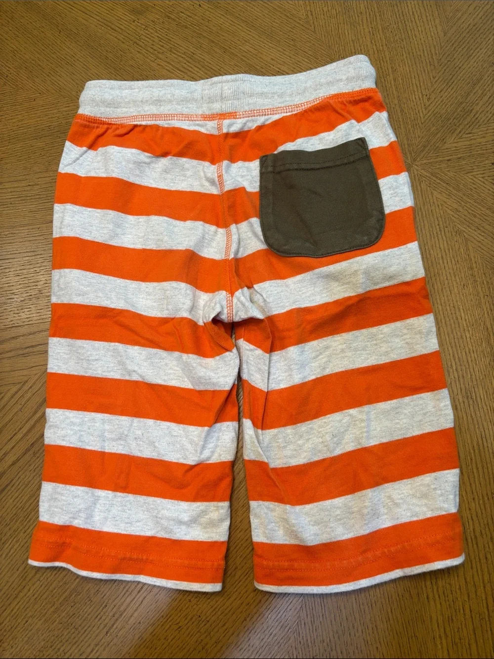 Boden Orange and Light Gray Striped Kids Shorts
